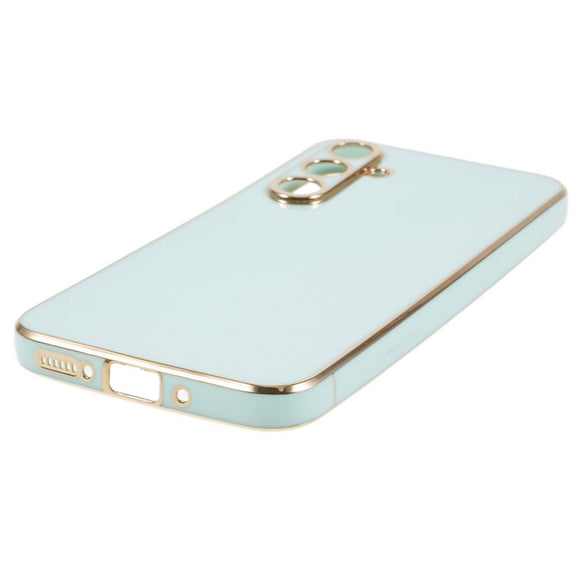 Samsung Galaxy A25 (5G) Fleksibelt Plastik Cover m. Guld Kant - Grøn