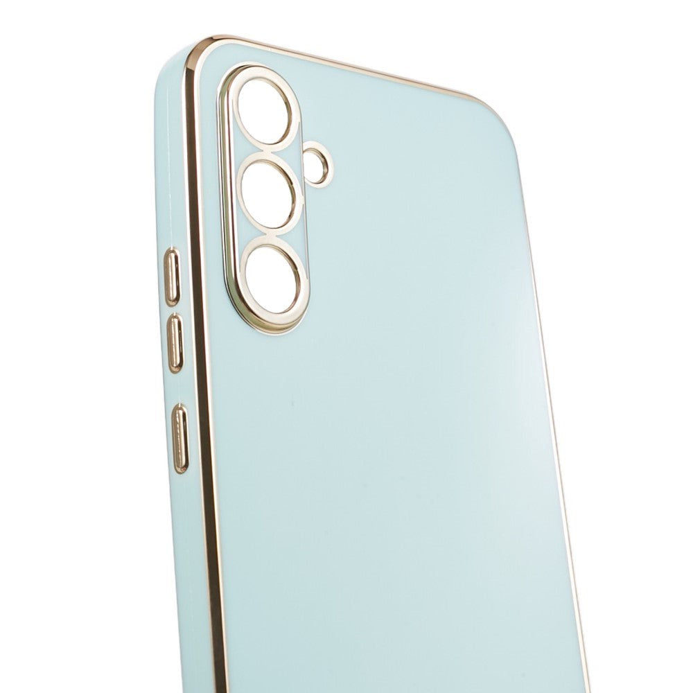 Samsung Galaxy A25 (5G) Fleksibelt Plastik Cover m. Guld Kant - Grøn