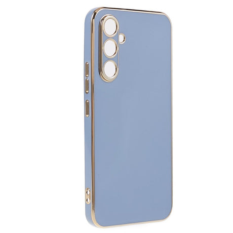 Samsung Galaxy A25 (5G) Fleksibelt Plastik Cover m. Guld Kant - Blå