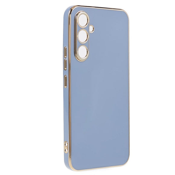 Samsung Galaxy A25 (5G) Fleksibelt Plastik Cover m. Guld Kant - Blå