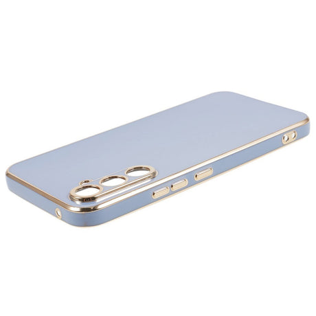 Samsung Galaxy A25 (5G) Fleksibelt Plastik Cover m. Guld Kant - Blå