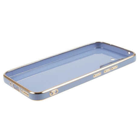 Samsung Galaxy A25 (5G) Fleksibelt Plastik Cover m. Guld Kant - Blå