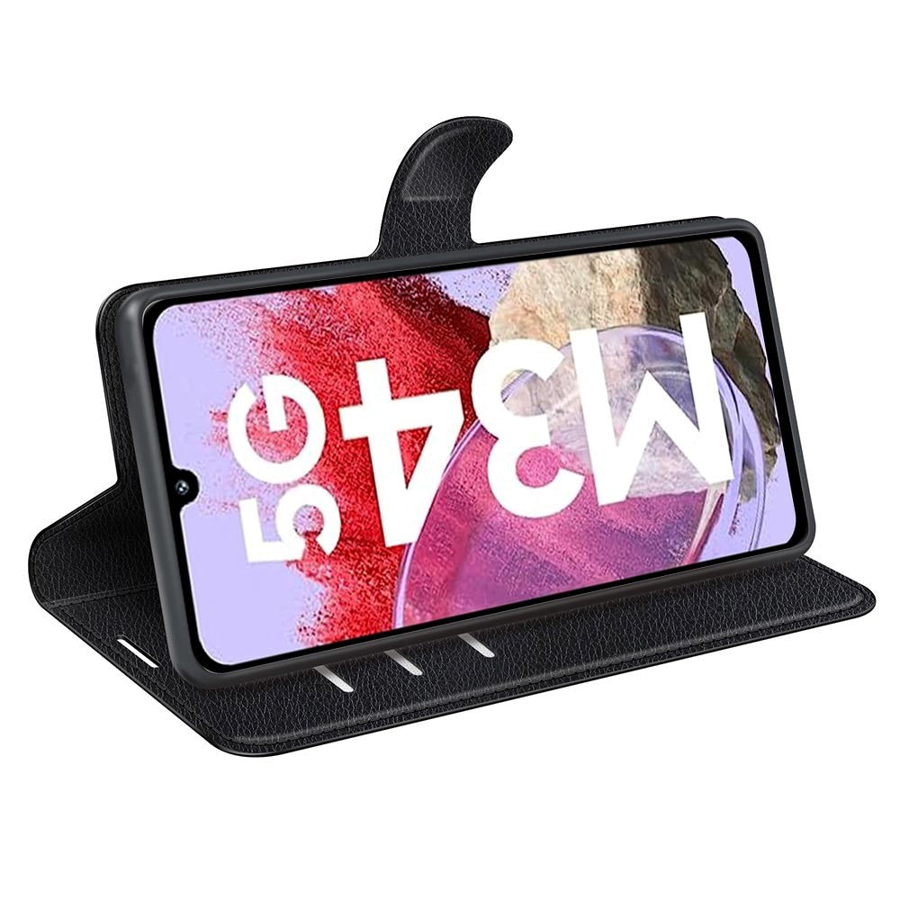 Samsung Galaxy M34 (5G) / F34 (5G) Litchi Læder Cover m. Pung - Sort