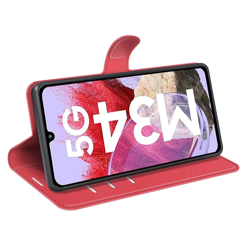 Samsung Galaxy M34 (5G) / F34 (5G) Litchi Læder Cover m. Pung - Rød
