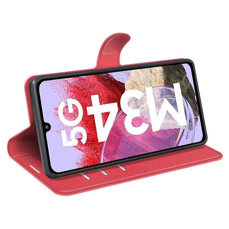 Samsung Galaxy M34 (5G) / F34 (5G) Litchi Læder Cover m. Pung - Rød