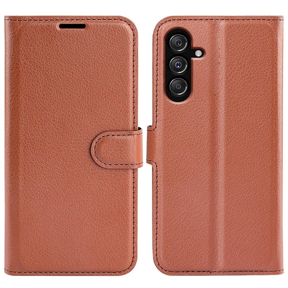 Samsung Galaxy M34 (5G) / F34 (5G) Litchi Læder Cover m. Pung - Brun