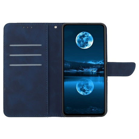 Realme 11 5G Mønstret Læder Cover m. Pung & Strop - Blå