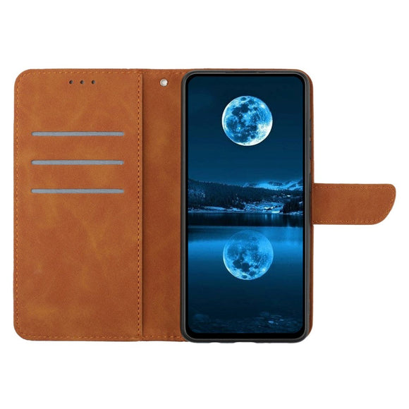 Realme 11 5G Mønstret Læder Cover m. Pung & Strop - Brun