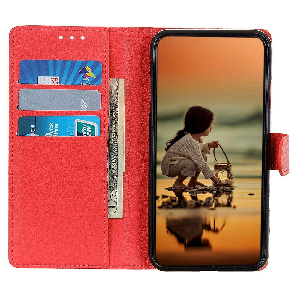 Honor 90 Litchi Læder Cover m. Pung - Rød