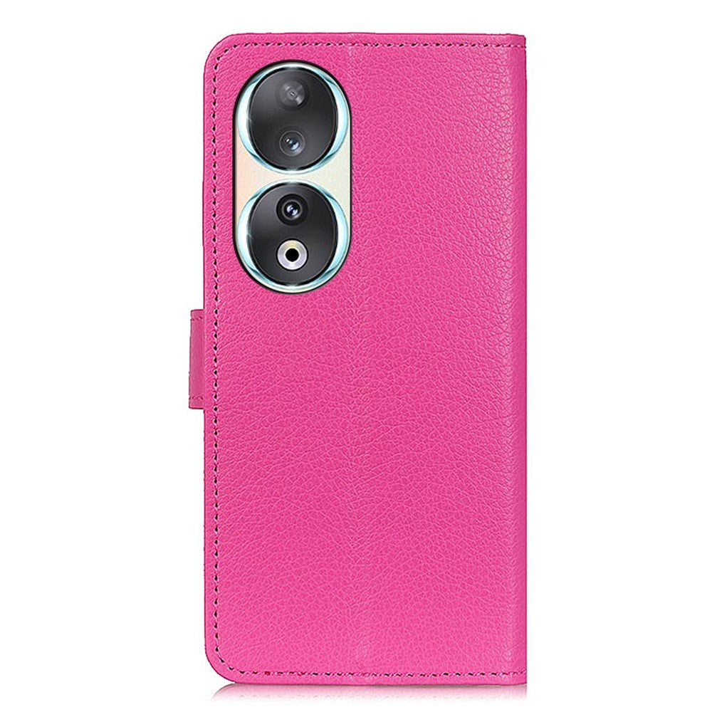 Honor 90 Litchi Læder Cover m. Pung - Pink