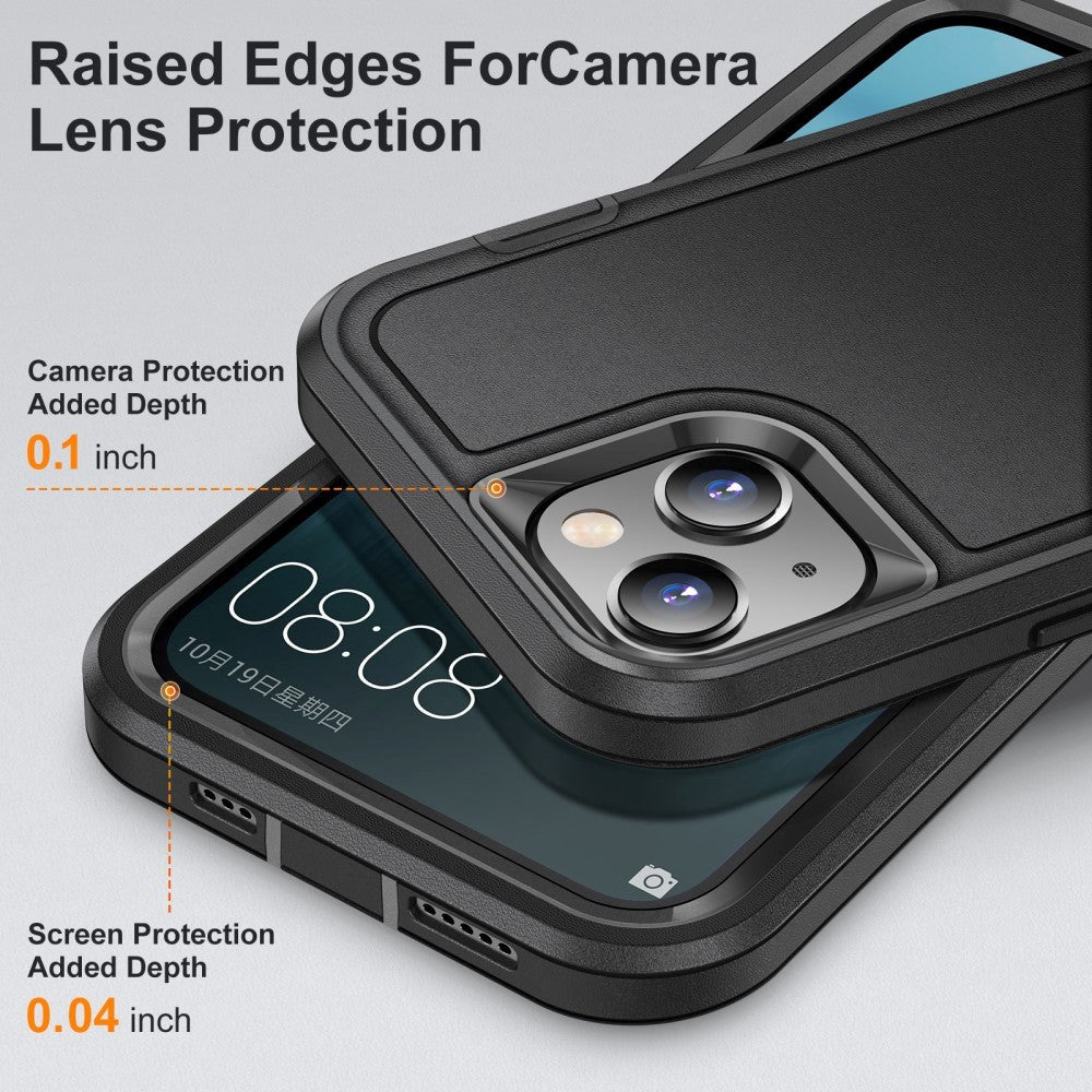 iPhone 15 Hybrid Håndværker Cover m. Kickstand - Sort