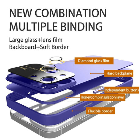 iPhone 15 Plus Hybrid Plastik Cover m. Indbygget Kamerabeskytter - Lyseblå