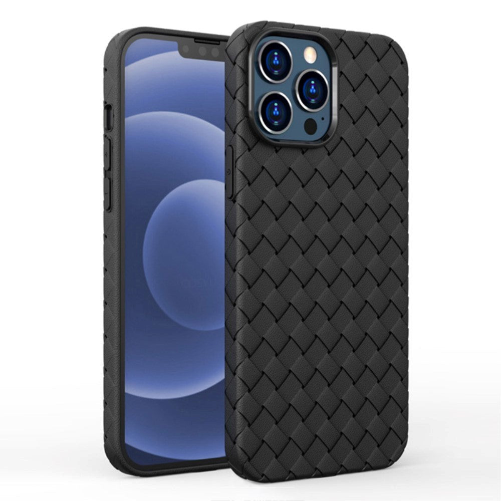 iPhone 15 Plus Fleksibelt Plastik Cover - Flet Design - Sort
