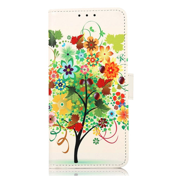 Sony Xperia 5 V Læder Cover m. Pung - Frugttræ