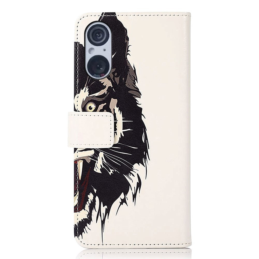 Sony Xperia 5 V Læder Cover m. Pung - Tiger