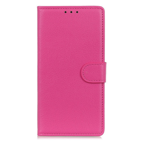 Sony Xperia 5 V Litchi Læder Cover m. Pung - Pink