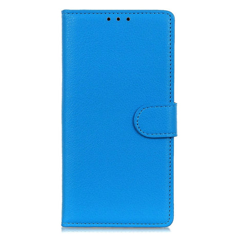 Sony Xperia 5 V Litchi Læder Cover m. Pung - Blå