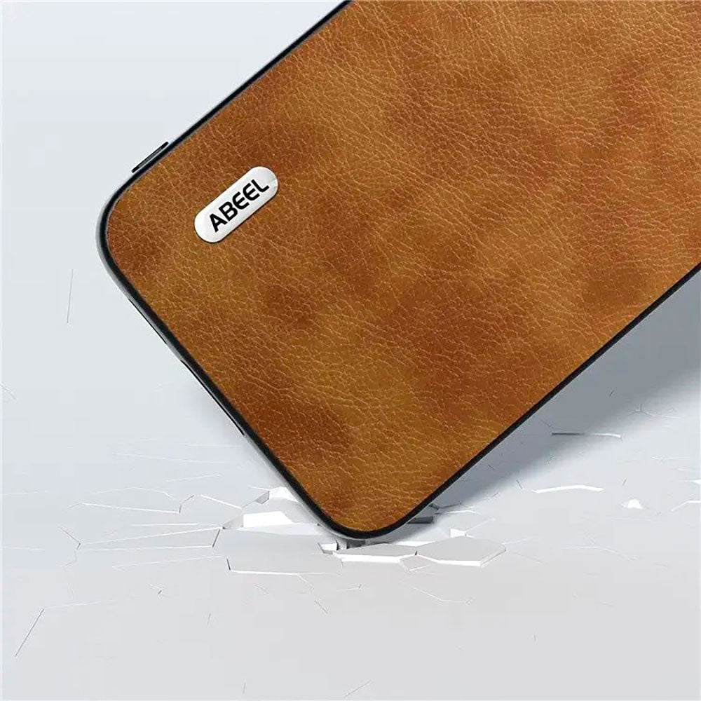 Sony Xperia 5 V Litchi Læderbelagt Plastik Cover - Brun