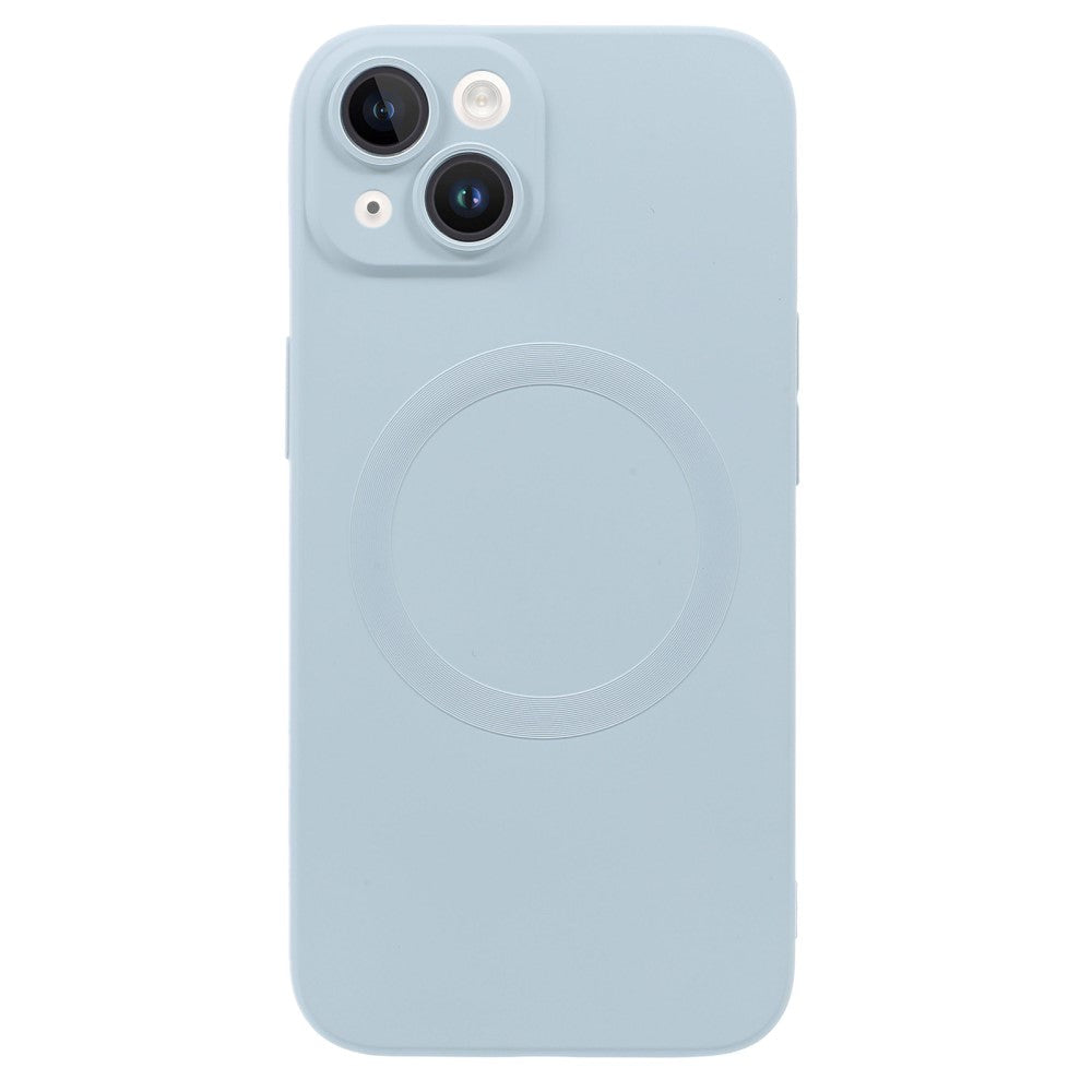 iPhone 13 Silikone Cover m. Kamerabeskytter - MagSafe Kompatibel - Mint Blå