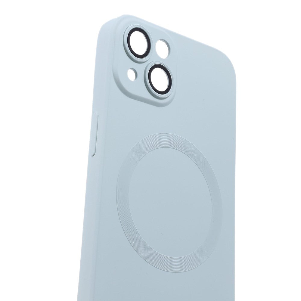iPhone 13 Silikone Cover m. Kamerabeskytter - MagSafe Kompatibel - Mint Blå