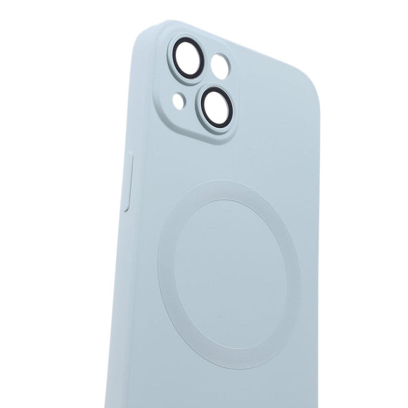 iPhone 13 Silikone Cover m. Kamerabeskytter - MagSafe Kompatibel - Mint Blå
