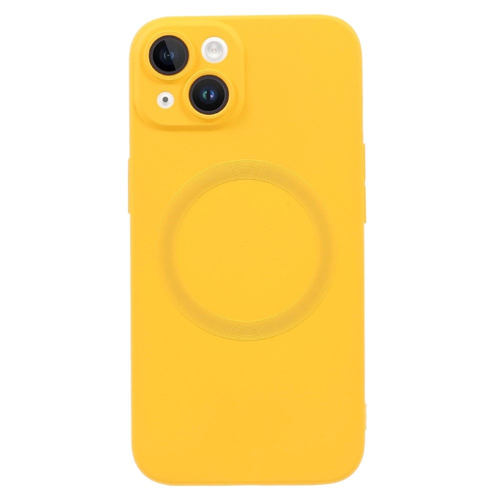 iPhone 13 Silikone Cover m. Kamerabeskytter - MagSafe Kompatibel - Gul