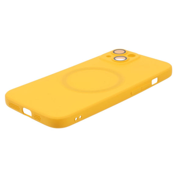iPhone 13 Silikone Cover m. Kamerabeskytter - MagSafe Kompatibel - Gul
