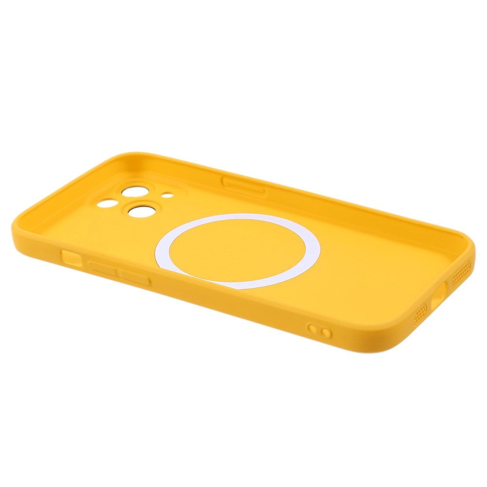 iPhone 13 Silikone Cover m. Kamerabeskytter - MagSafe Kompatibel - Gul