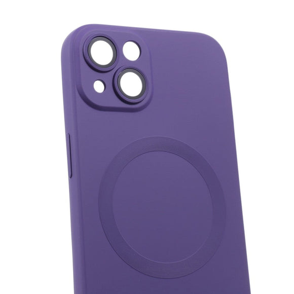 iPhone 13 Silikone Cover m. Kamerabeskytter - MagSafe Kompatibel - Lilla