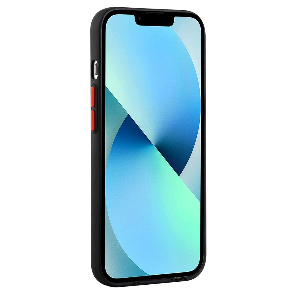 iPhone 15 Fleksibelt Plastik Cover m. Kortholder - Sort