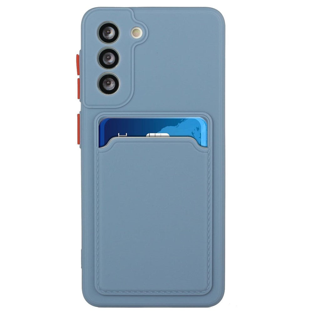 Samsung Galaxy S23 FE Fleksibelt Plastik Cover m. Kortholder - Gråblå