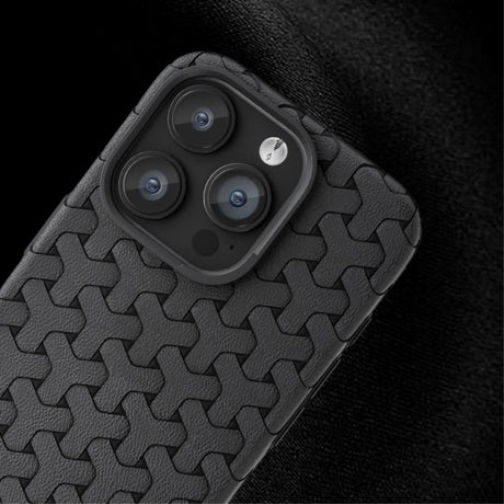 iPhone 15 Pro Fleksibelt Plastik Cover - Flettet Tekstur - Lilla