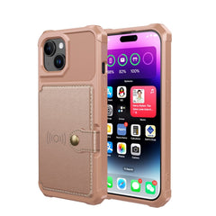 iPhone 15 Hybrid Cover m. Pung - Rose Gold