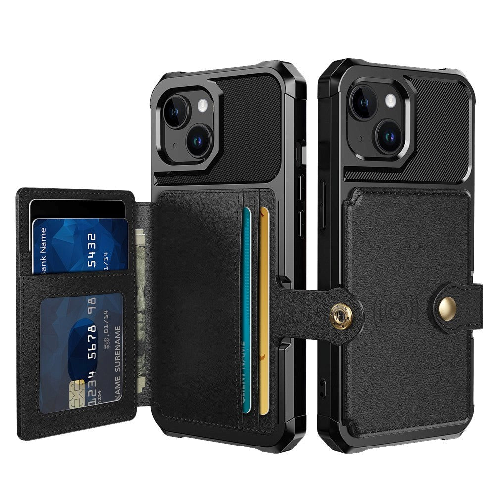 iPhone 15 Hybrid Cover m. Pung - Sort