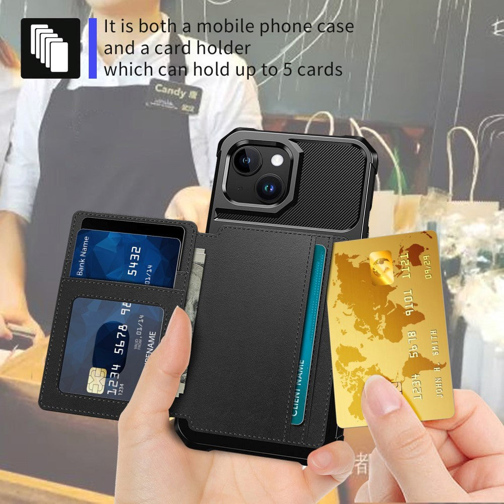 iPhone 15 Hybrid Cover m. Pung - Sort