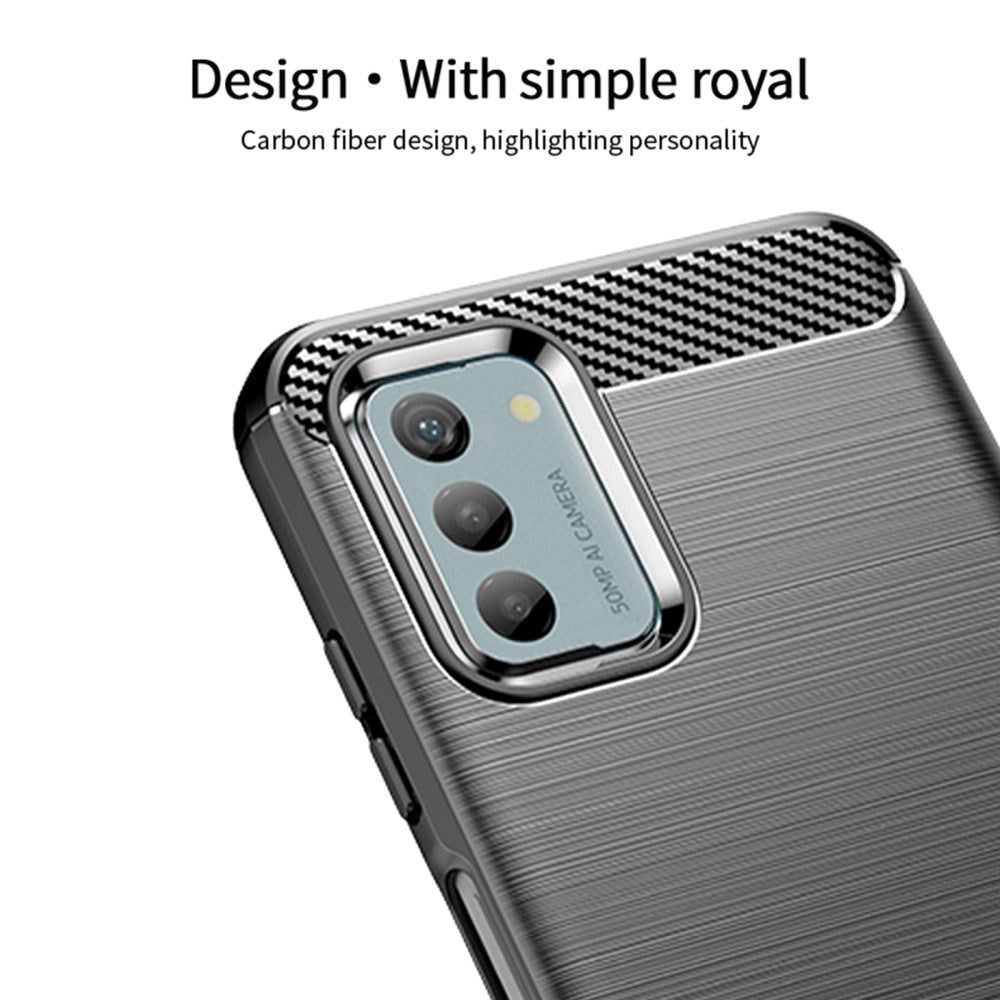 Nokia G42 Brushed Carbon Fiber Cover - Sort