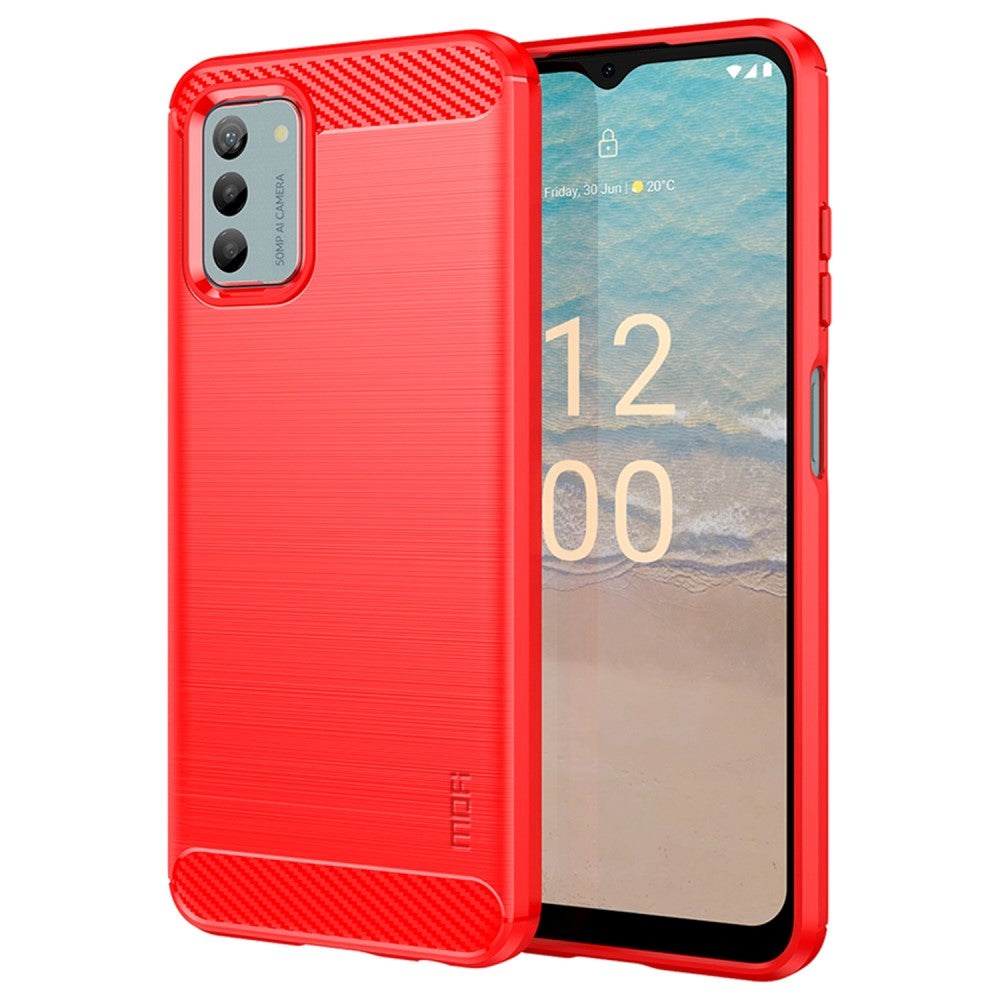 Nokia G42 Brushed Carbon Fiber Cover - Rød