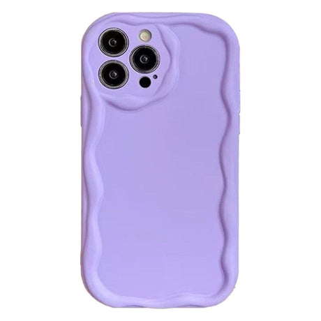 iPhone 15 Pro Fleksibelt Plastik Cover m. Bølget Kanter - Lilla