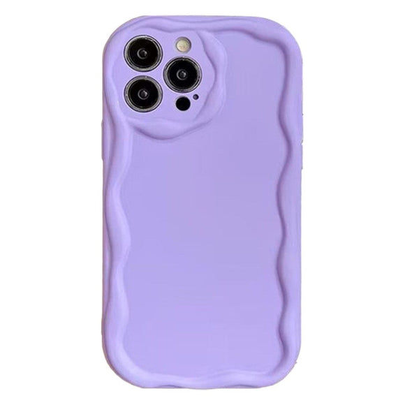 iPhone 15 Pro Fleksibelt Plastik Cover m. Bølget Kanter - Lilla