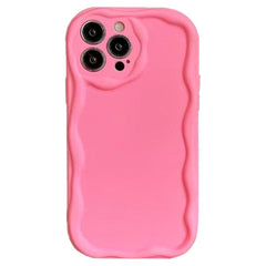 iPhone 15 Pro Max Fleksibelt Plastik Cover m. Bølget Kanter - Pink