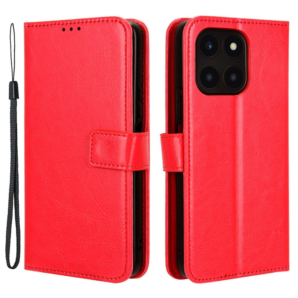 EIDERWOOD Honor X6a Kunstlæder Flip Cover m. Strop - Rød
