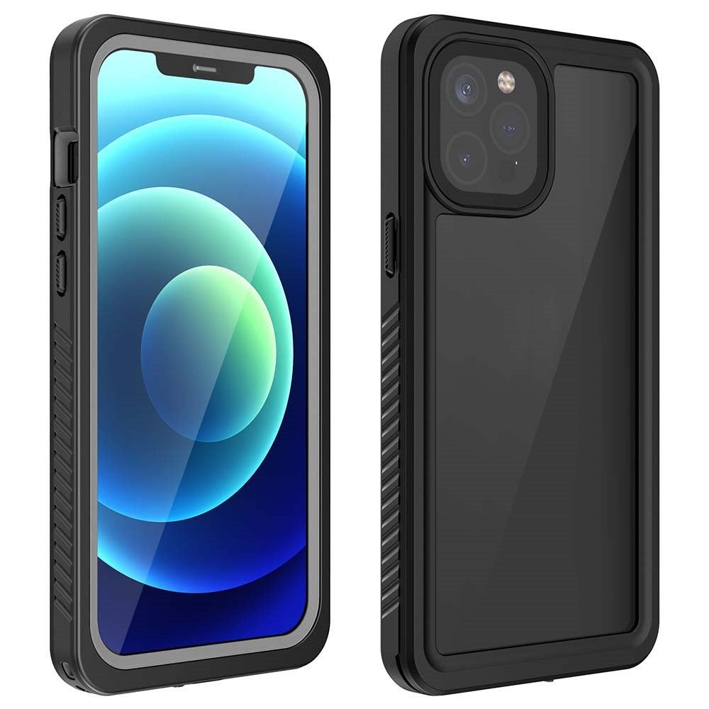 iPhone 12 Pro IP68 Støv- & Vandtæt Cover - Gennemsigtig / Sort