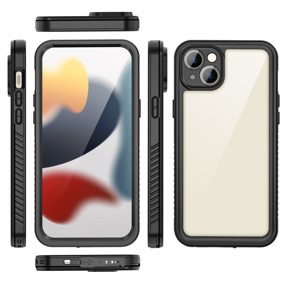 iPhone 15 Plus Redpepper IP68 Vandtæt Cover - Sort / Gennemsigtig