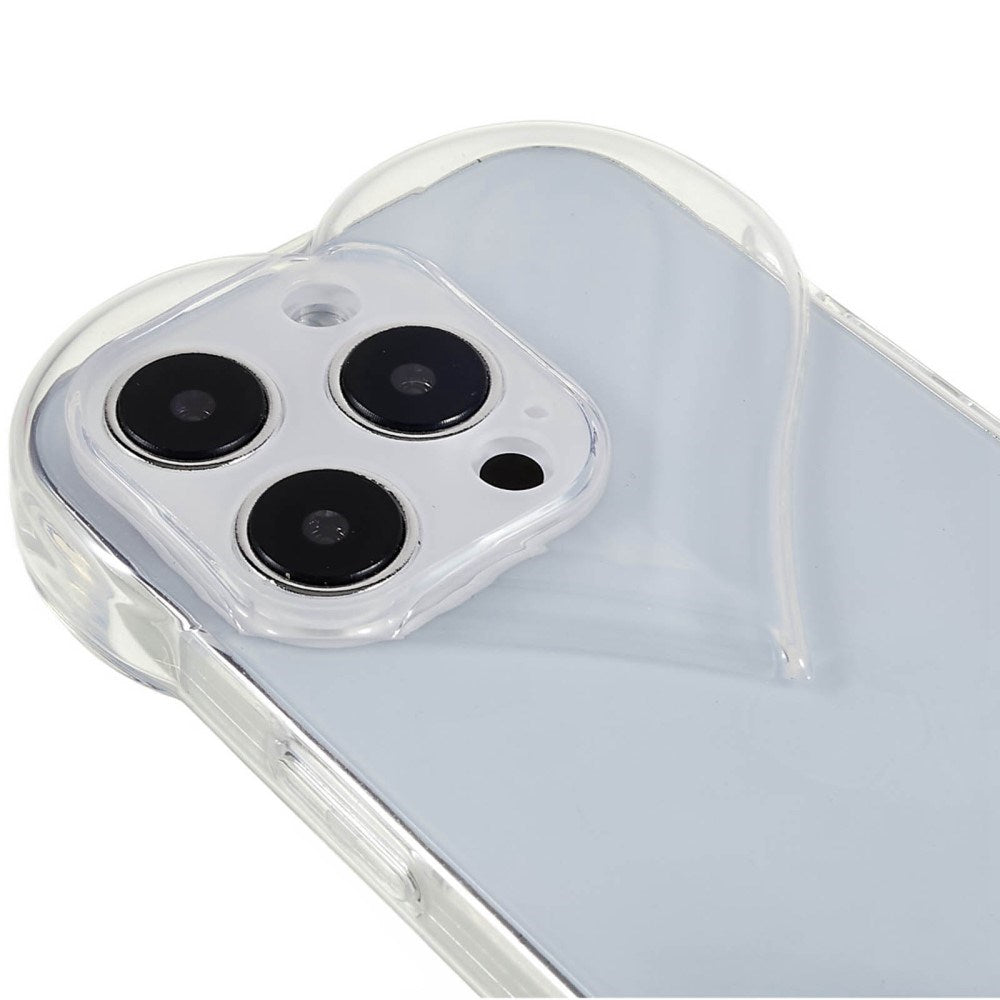 EIDERWOOD iPhone 15 Pro Fleksibelt Plastik Cover m. Hjerteform - Gennemsigtig