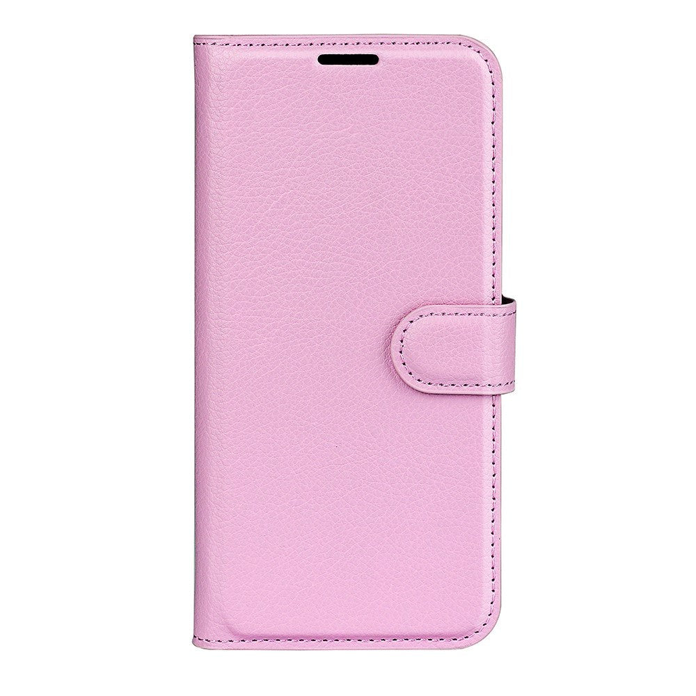 Xiaomi 13T / 13T Pro Litchi Læder Cover m. Pung - Lyserød