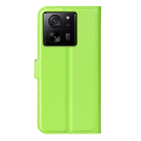 Xiaomi 13T / 13T Pro Litchi Læder Cover m. Pung - Grøn