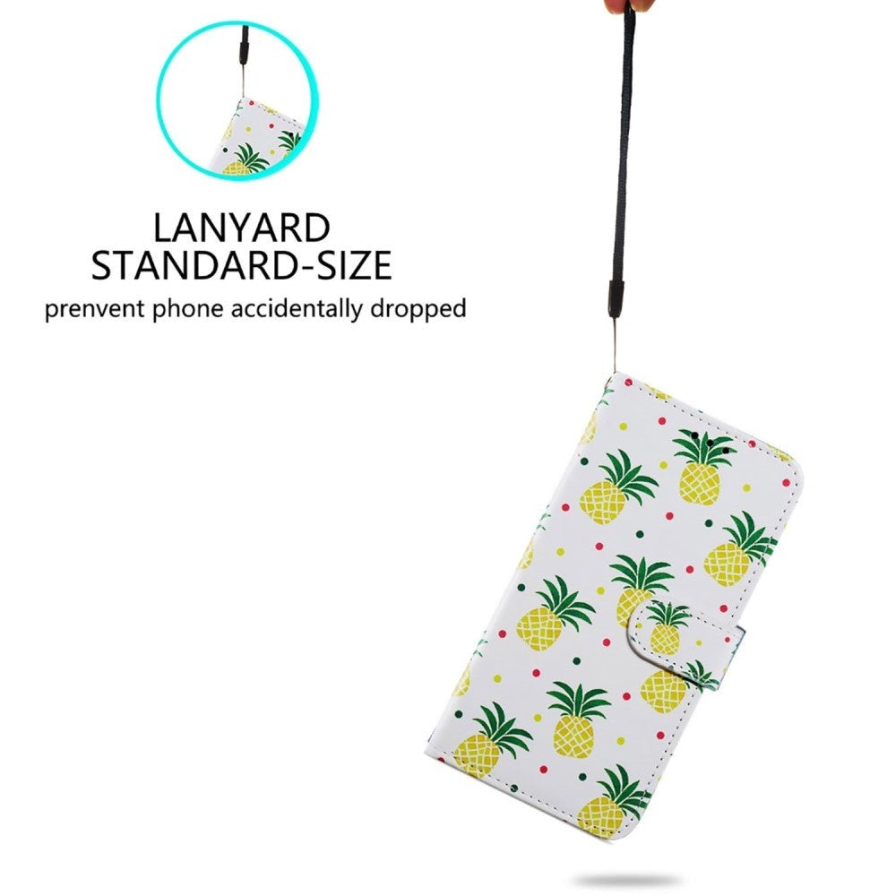 Honor 90 Lite Kunstlæder Cover m. Pung og Strop - Ananas