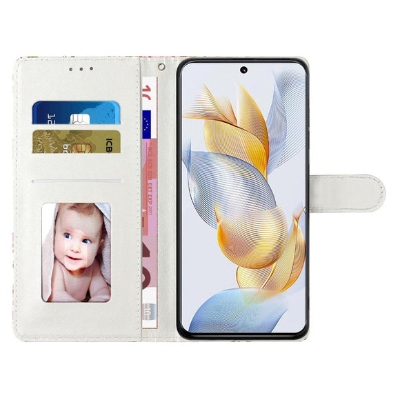 Honor 90 Lite Kunstlæder Cover m. Pung og Strop - Leopard