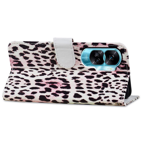 Honor 90 Lite Kunstlæder Cover m. Pung og Strop - Leopard