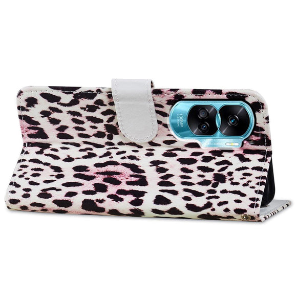 Honor 90 Lite Kunstlæder Cover m. Pung og Strop - Leopard